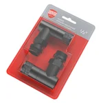 Набор дизайн-вентилей Royal Thermo PIANO, угловой (черный) 1/2" 1
