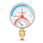 Термоманометр VARMEGA радиальный 80 мм, 4 бар, 120гр.С, 1/2", с отсекающим клапаном, VMMT07-800404 1
