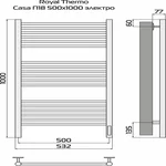 Полотенцесушитель Royal Thermo Casa П18 500х1000 электро (встроен. диммер) черный 9