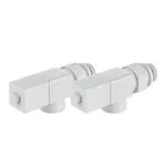 Набор дизайн-вентилей Royal Thermo CUBE, осевой (белый) 1/2" 5