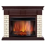 Каминокомплект: Очаг Electrolux EFP/P-2720RLS, портал Bricks 25 камень бежевый, шпон темный дуб 1