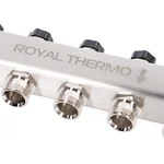 Коллектор Royal Thermo нерж. в сборе универсальный 1" ВР-3/4" НР с автомат. воздухоотвод-ми 5 вых. 6