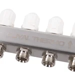 Коллектор Royal Thermo нерж. в сборе универсальный 1" ВР-3/4" НР с автомат. воздухоотвод-ми 5 вых. 7