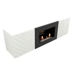 Каминокомплект:Тумба с биокамином Firelight BFP/P-1400V белая+набор керамических дров береза 2