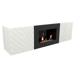 Каминокомплект:Тумба с биокамином Firelight BFP/P-1400V белая+набор керамических дров ель 1