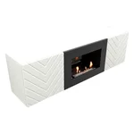 Каминокомплект:Тумба с биокамином Firelight BFP/P-1400V белая+набор керамических дров ель 5