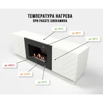 Каминокомплект:Тумба с биокамином Firelight BFP/P-1400V белая+набор керамических дров ель 8