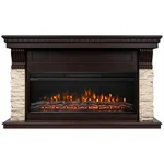 Каминокомплект: Очаг Electrolux EFP/P-4220LS, портал Michigan 42 камень молочный, шпон темный дуб 2