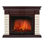 Портал Firelight Bricks 30 камень бежевый, шпон темный дуб 2