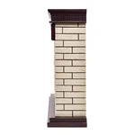 Портал Firelight Bricks 30 камень бежевый, шпон темный дуб 3