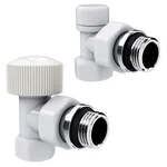 Набор термостатический угловой Royal Thermo Design 1/2"М30х1,5 (Белый) 1