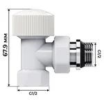 Набор термостатический угловой Royal Thermo Design 1/2"М30х1,5 (Белый) 4