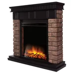 Портал Firelight Bricks Wood Classic камень темный, шпон венге 1
