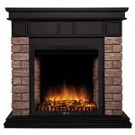Портал Firelight Bricks Wood Classic камень темный, шпон венге 2