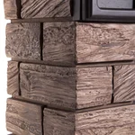 Портал Firelight Bricks Wood Classic камень темный, шпон венге 5
