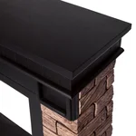Портал Firelight Bricks Wood Classic камень темный, шпон венге 6