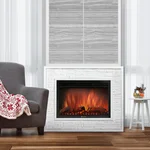 Каминокомплект:ОчагElectrolux EFP/P-3020LS с порталом Loft 30 камень белый, белая эмаль 3