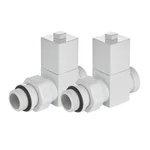 Набор дизайн-вентилей Royal Thermo CUBE, прямой (белый) 1/2" 4