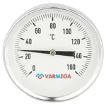 Термометр VARMEGA биметаллич. с погр. гильзой 80 мм, 160гр.С, штуц.75 мм, 1/2", VMMT02-807504 1