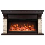 Каминокомплект: Очаг Royal Thermo Aurora RTFP/P-AR40LS, портал Michigan 40 камень мол., шпон т.дуб 2