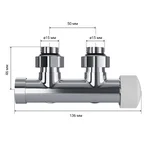 Узел нижнего подключения термостатический угловой Royal Thermo Design Pro 15мм М30х1,5 (Хром) 4