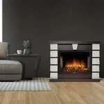 Каминокомплект: Очаг Electrolux EFP/P-2520LS N, портал Excalibur 25 камень белый 5