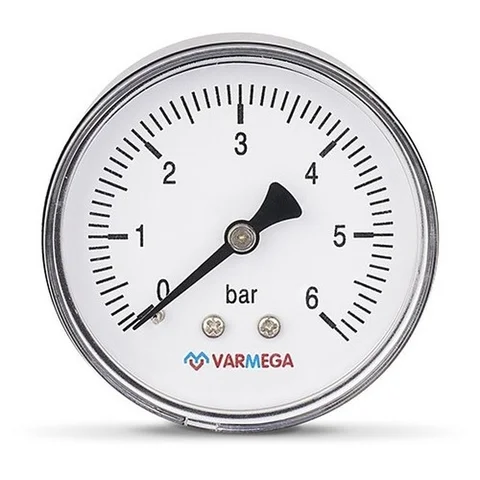 Манометр VARMEGA аксиальный 63 мм, 6 бар, 1/4", VMMT08-630602 1