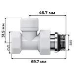 Набор термостатический прямой Royal Thermo Design 1/2"М30х1,5 (Белый) 6