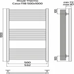 Полотенцесушитель Royal Thermo Casa П18 500х1000 стальной 8