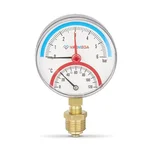 Термоманометр VARMEGA радиальный 80 мм, 6 бар, 120гр.С, 1/2", с отсекающим клапаном, VMMT07-800604 1