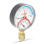 Термоманометр VARMEGA радиальный 80 мм, 6 бар, 120гр.С, 1/2", с отсекающим клапаном, VMMT07-800604 2