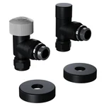 Набор термостатический угловой Royal Thermo Design Pro 15мм М30х1,5 (Черный) 1