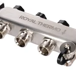 Коллектор Royal Thermo нерж. в сборе универсальный 1" ВР-3/4" НР с автомат. воздухоотвод-ми 3 вых. 6