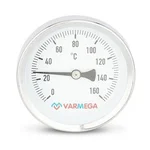 Термометр VARMEGA биметаллич. с погр. гильзой 63 мм, 160гр.С, штуц.50 мм, 1/2", VMMT02-635004 1