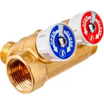 Коллектор сантехнический Giacomini с вентилями 3/4" x 1/2" /2, R585CY072 1