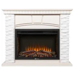 Портал Firelight Porto 30 камень белый, шпон беленый дуб 2