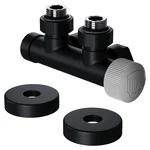 Узел нижнего подключения термостатический угловой Royal Thermo Design Pro 15мм М30х1,5 (Черный) 1