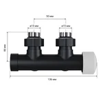 Узел нижнего подключения термостатический угловой Royal Thermo Design Pro 15мм М30х1,5 (Черный) 4
