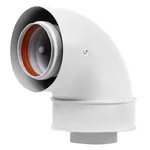 Отвод коаксиальный промежуточный Royal Thermo 60/100, 90 гр. M/M, подкл. через хомут 1