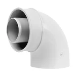 Отвод коаксиальный промежуточный Royal Thermo 60/100, 90 гр. M/M, подкл. через хомут 2