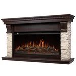 Портал Firelight Michigan 40 камень молочный, шпон темный дуб 1