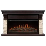 Портал Firelight Michigan 40 камень молочный, шпон темный дуб 2