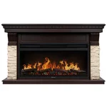 Портал Firelight Michigan 40 камень молочный, шпон темный дуб 3