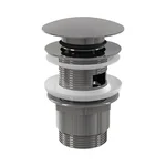 Водослив AlcaPlast для умывальника click/clack 5/4", цельномет. с большой заглушкой A390 2