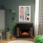 Каминокомплект:Очаг Electrolux EFP/P-3320RLS, портал Bricks Wood 30 камень темный, шпон венге 3