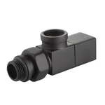 Набор дизайн-вентилей Royal Thermo CUBE, осевой (черный) 1/2" 2