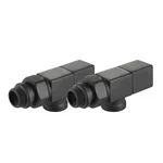 Набор дизайн-вентилей Royal Thermo CUBE, осевой (черный) 1/2" 4
