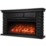 Каминокомплект: Очаг Royal Thermo Aurora RTFP/P-AR40LS, портал Porto 40 камень черный шпон венге 1