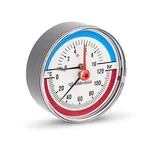 Термоманометр VARMEGA аксиальный 80 мм, 10 бар, 120гр.С, 1/2", с отсекающим клапаном, VMMT06-801004 2