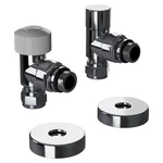 Набор термостатический угловой Royal Thermo Design Pro 15мм М30х1,5 (Хром) 1